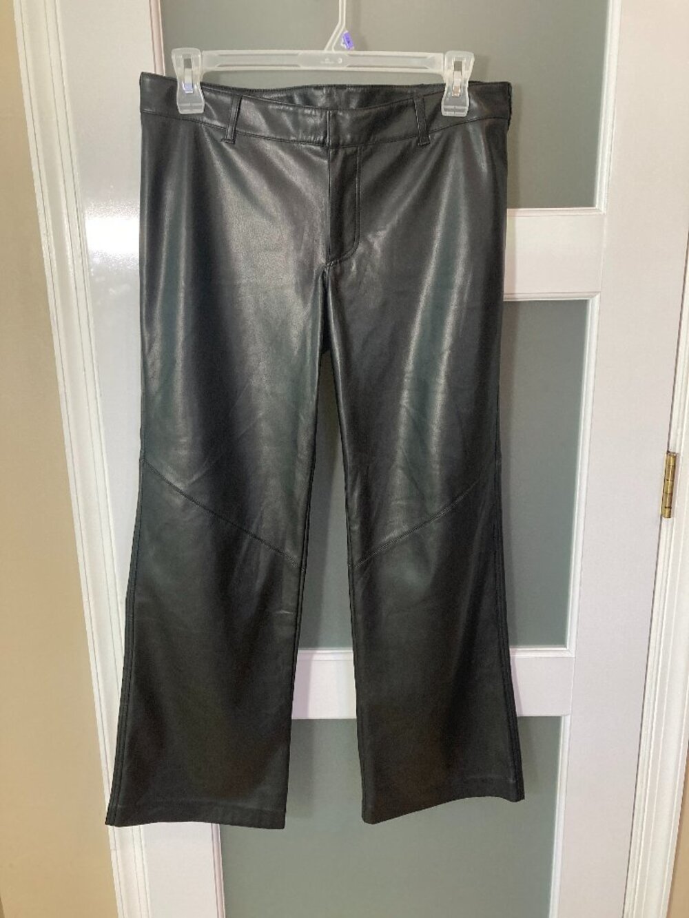 Free People Love Language Low Rise Vegan Leather Pants Black Size 12